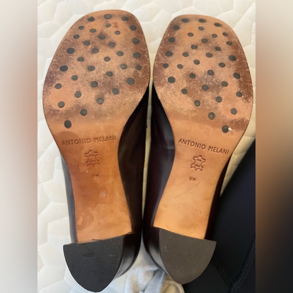 Antonio Melani Brown Genuine Leather Heels - Picture 3 of 5